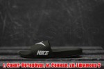 Nike Sandals dark green/ white swoosh
