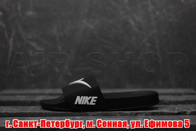 Nike Sandals black / white swoosh