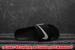 Nike Sandals black / white swoosh