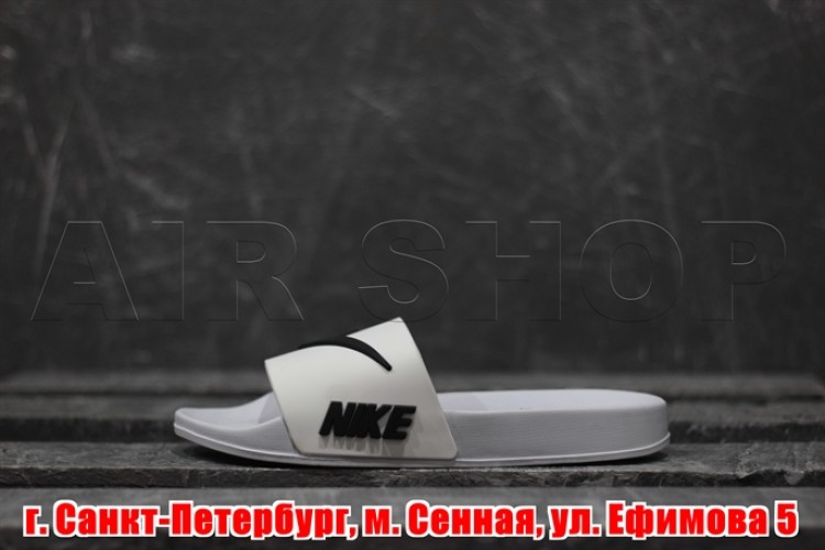 Nike Sandals white/ black swoosh
