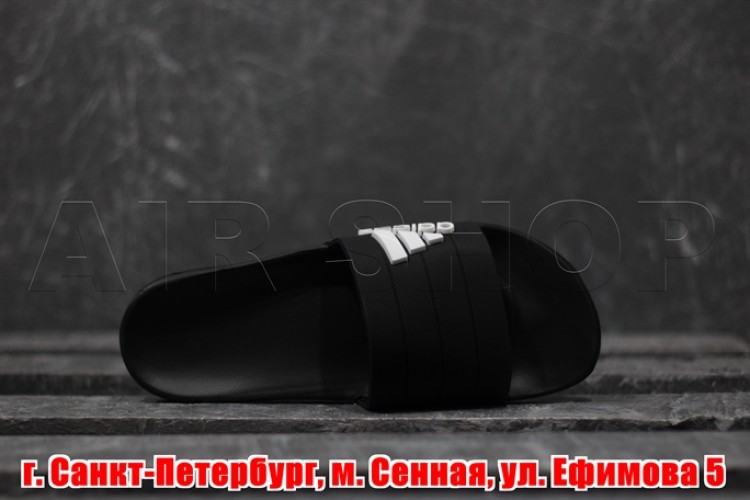 Adidas Sandals Line black/ white swoosh